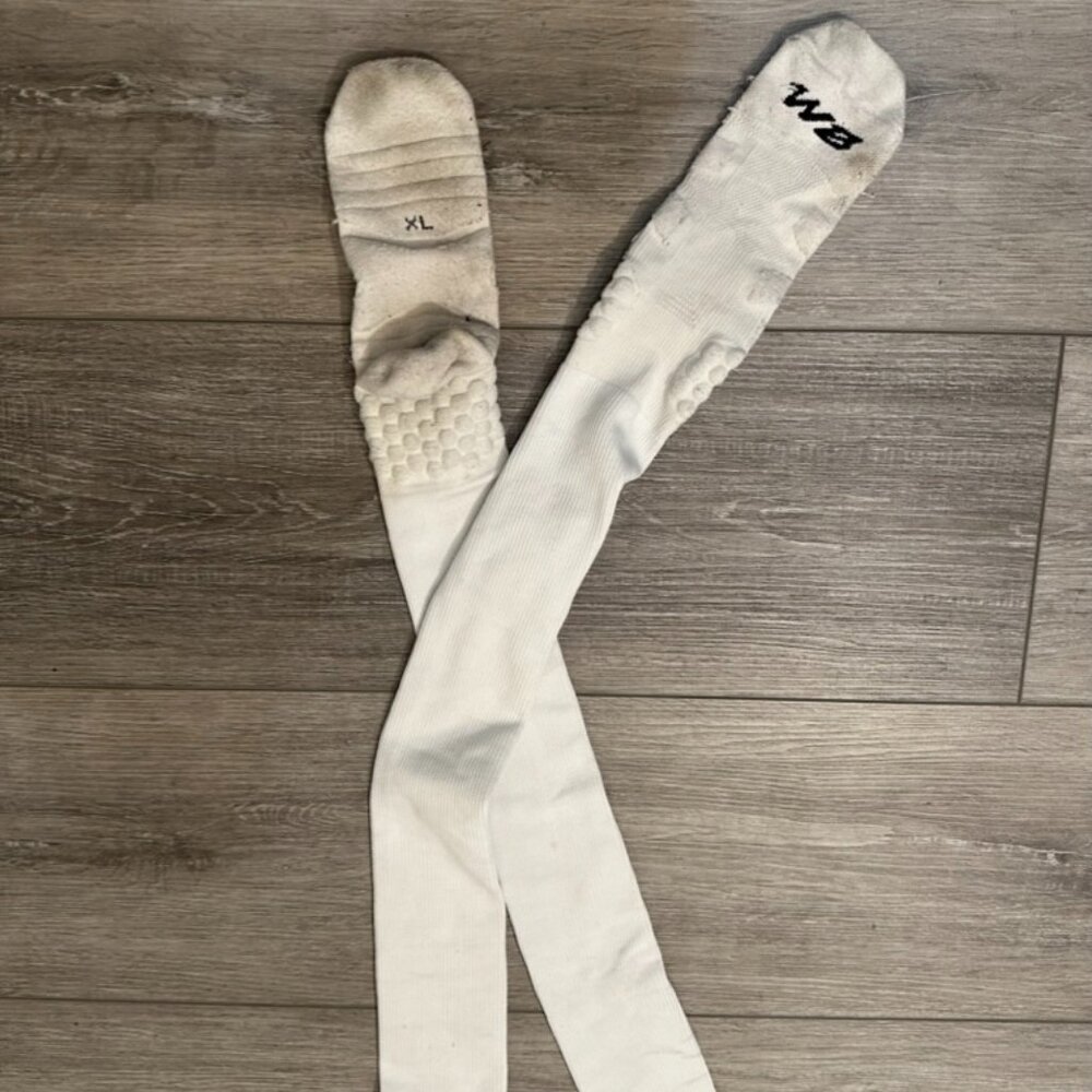 WeBall Extra Long Padded Scrunch Socks White XL